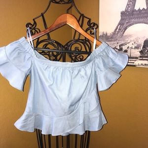 Off-the-shoulder BCBG cropped top